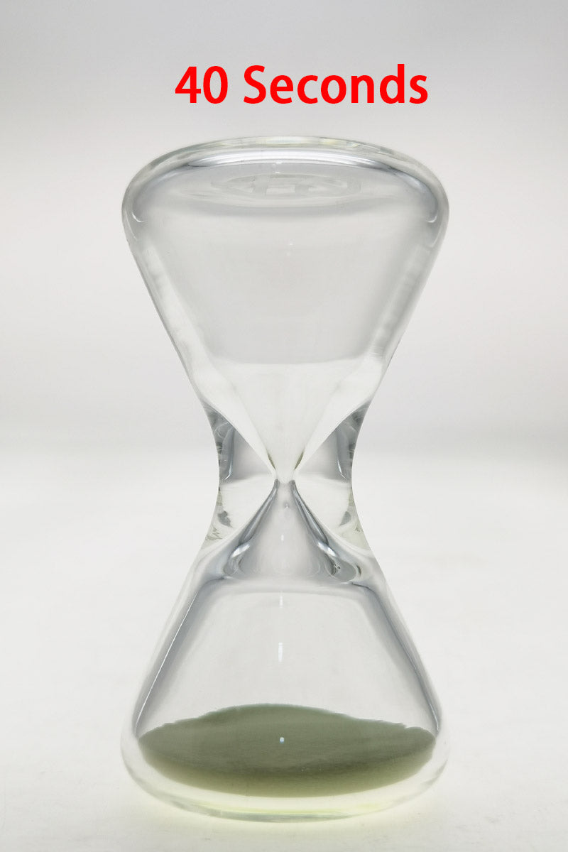 TAG 3.5" Hour Glass featuring Glow in the Dark Sand and Wavy Logo - Front View