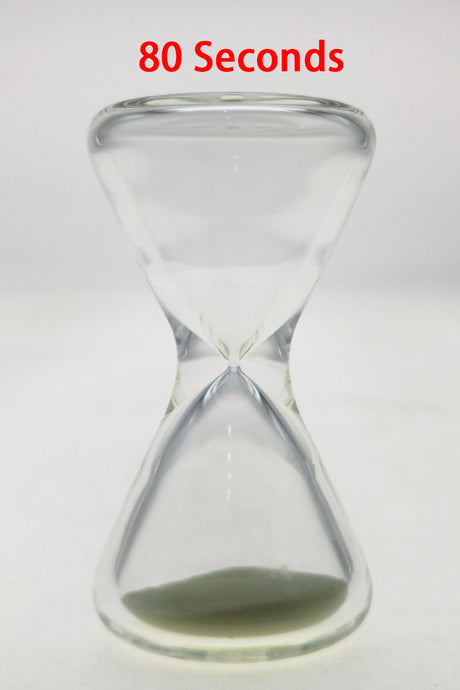 TAG 3.5" Hourglass with Glow in the Dark Sand, 80 Seconds Timer, Front View