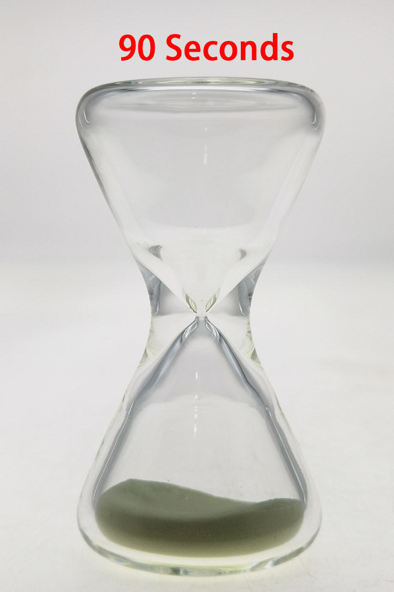 TAG 3.5" Hour Glass with Glow in Dark Sand, 90 Seconds Engraved Logo, Front View