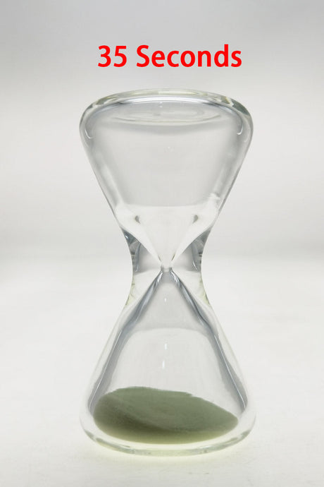 TAG - 3.5" Hour Glass with Glow in the Dark Sand, Front View on White Background