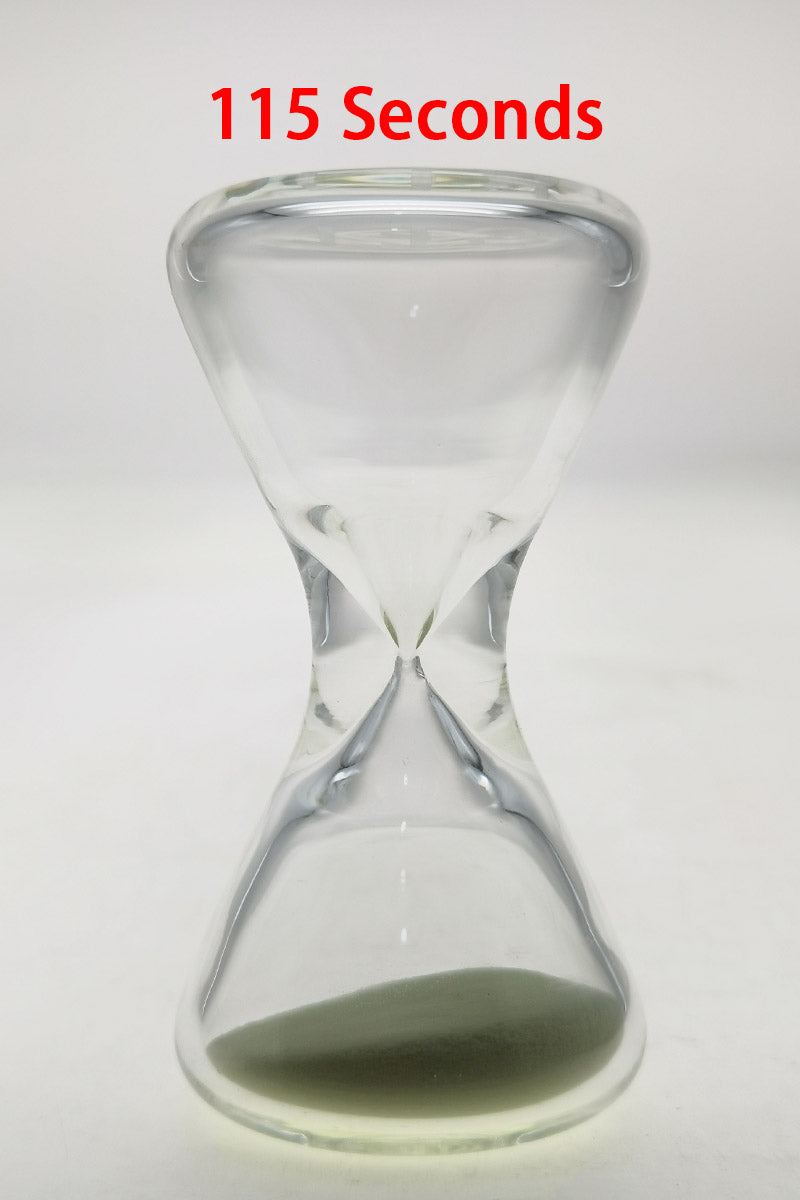 TAG 3.5" Hourglass with Glow in the Dark Sand, Front View on White Background