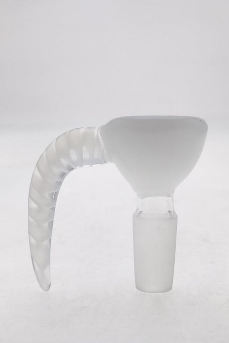 TAG 14.5mm bong slide with 4 hole disc screen and swirled horn handle side view