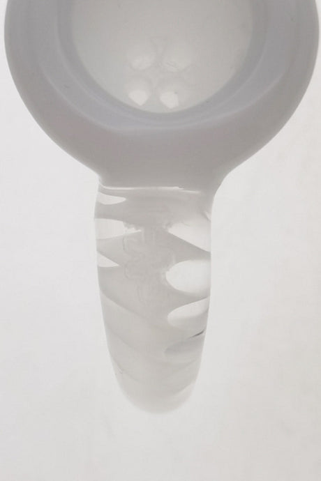 TAG 4 Hole Disc Screen Slide with Horn Handle for 14mm Bong Joint - Frosted Glass