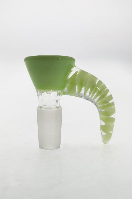 TAG 4 Hole Disc Screen Slide with Horn Handle in Light Green, 14MM Male Joint - Side View
