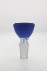 TAG blue 4 Hole Disc Screen Slide with Horn Handle for bongs, front view on white background