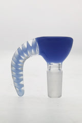 TAG 4 Hole Disc Screen Slide with Blue Horn Handle for Bongs - Side View