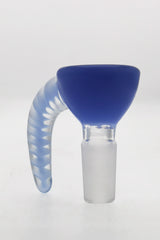 TAG - 4 Hole Disc Screen Slide with Blue Horn Handle for Bongs - Front View