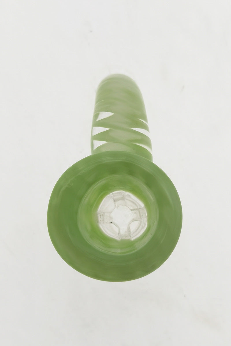 TAG 4 Hole Disc Screen Slide with Horn Handle in Green, Top View