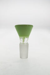 TAG green 4 Hole Disc Screen Slide with Horn Handle for bongs, front view on white background