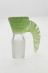 TAG 4 Hole Disc Screen Slide with Green Horn Handle for Bongs, Front View