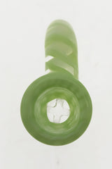 TAG 4 Hole Disc Screen Slide with Horn Handle for Bongs, Top View, Green