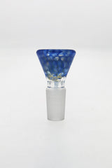 TAG 4 Hole Disc Screen Slide with Blue Horn Handle, 14mm Joint, Front View