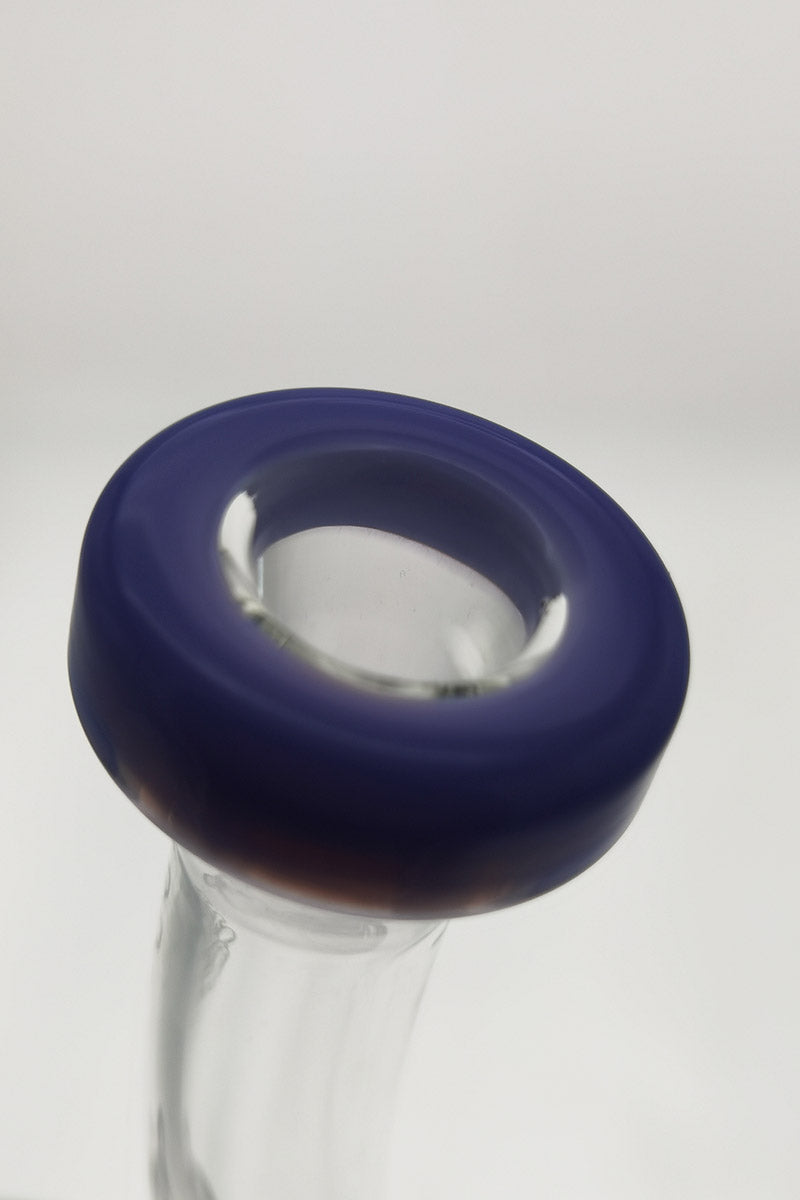 TAG 4" Neck for 18MM Male Joint - Close-Up of Thick Blue Glass Top