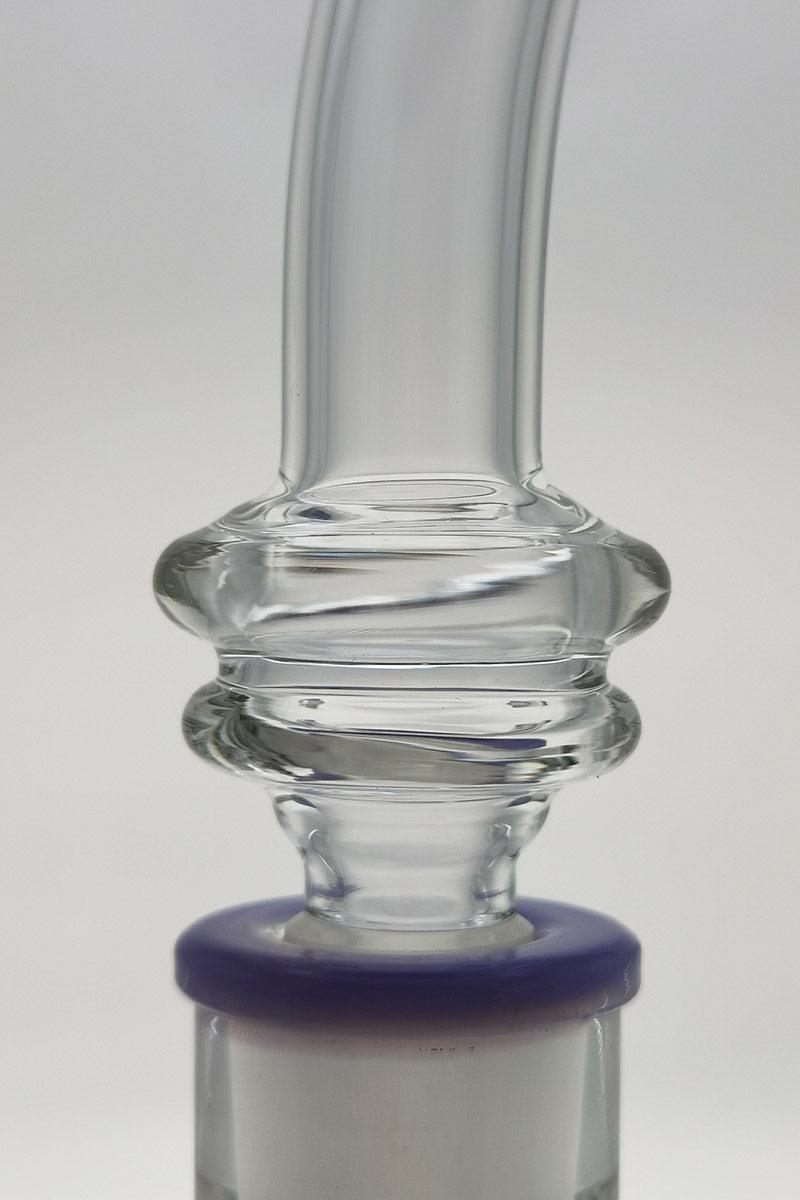 TAG 18MM Male Glass Bong Neck Close-Up with Durable 22x3MM Build and Sleek Design