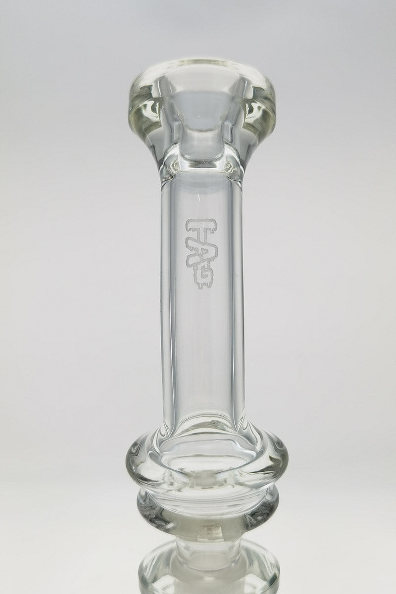 TAG 4" Neck 22x3MM Clear Glass Downstem Front View with 18MM Male Joint Size