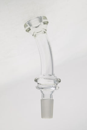 TAG 4" Bent Neck Glass Piece 22x3MM with 18MM Male Joint - Clear Side View