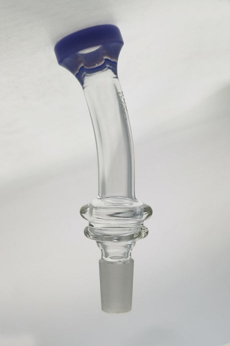 TAG 4" Neck 22x3MM with 18MM Male Joint Side View, Purple Accents, Thick Glass