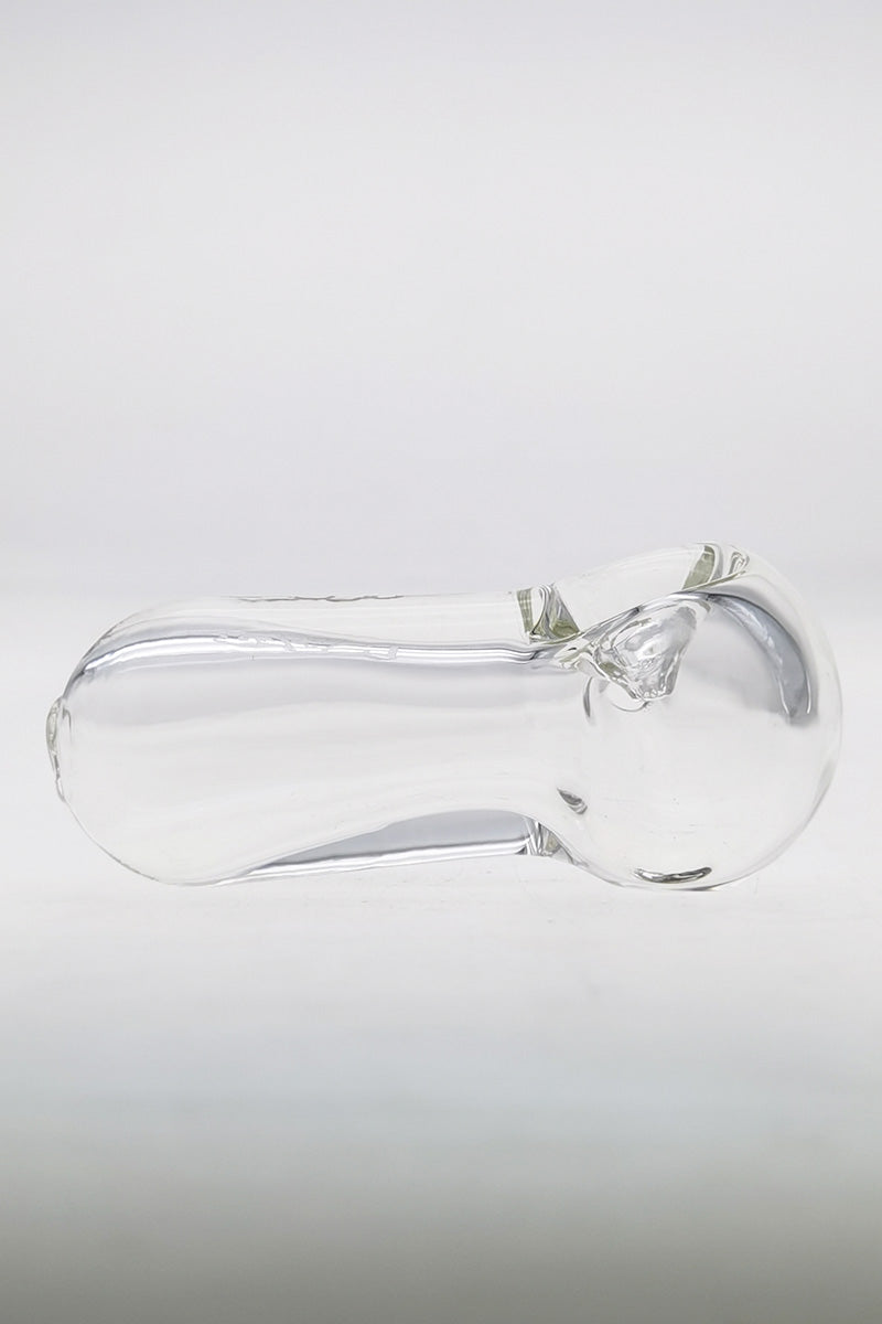 TAG 4" Super Thick Borosilicate Glass Spoon Pipe with Left Side Carb Hole