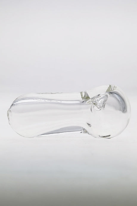 TAG 4" Super Thick Borosilicate Glass Spoon Pipe with Left Side Carb Hole