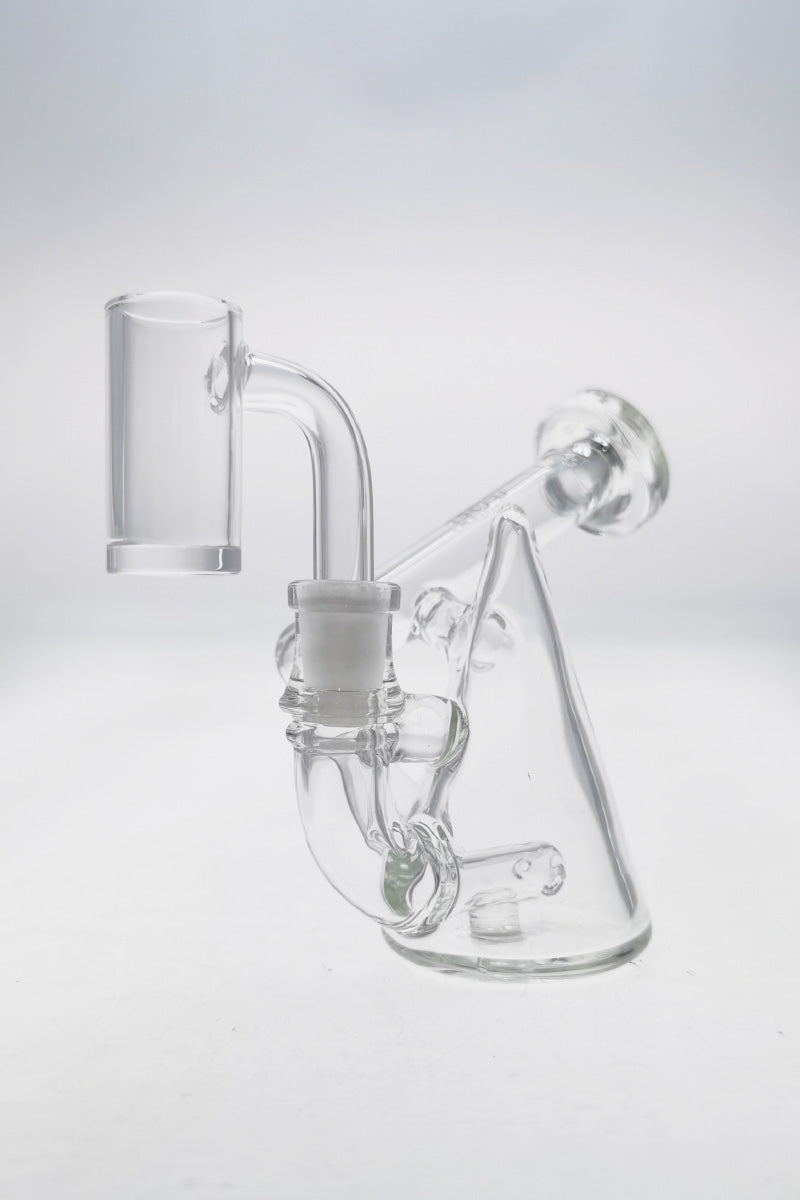 TAG 4.25" Pendant Rig with Inline Diffuser, 10MM Female Joint, Clear Glass, Side View