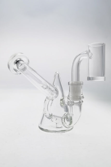 TAG 4.25" Pendant Rig with Inline Diffuser, 10MM Female Joint, Clear Variant, Side View