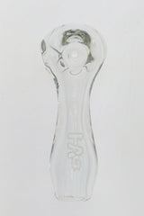 TAG 4.5" Clear Spoon Pipe with Large Carb and Mouthpiece, Borosilicate Glass, Front View