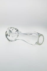 TAG 4.5" Clear Borosilicate Glass Spoon Pipe with Large Carb and Mouthpiece, Side View
