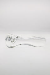 TAG 4.5" Clear Borosilicate Glass Spoon Pipe with Large Carb and Mouthpiece on White Background