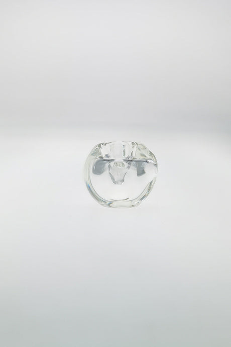 Thick Ass Glass Portable 4.5" Spoon Pipe, Clear with Large Carb, Front View on White Background