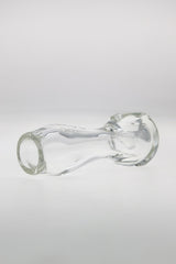 TAG 4.5" Clear Borosilicate Glass Spoon Pipe with Large Carb and Mouthpiece, Front View