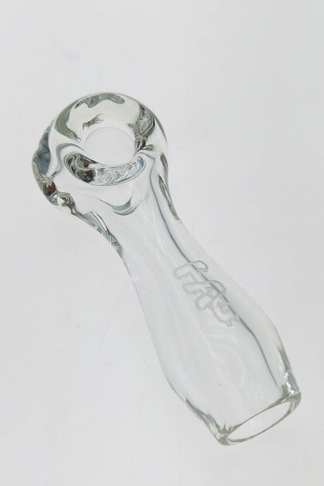 TAG 4.5" Clear Spoon Pipe by Thick Ass Glass with Large Carb and Mouthpiece, Top View