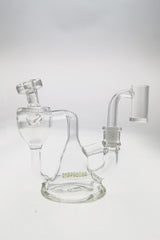 TAG 4.5" Mini Inline Recycler Dab Rig with Slyme Accents and Sandblasted Logo, Front View