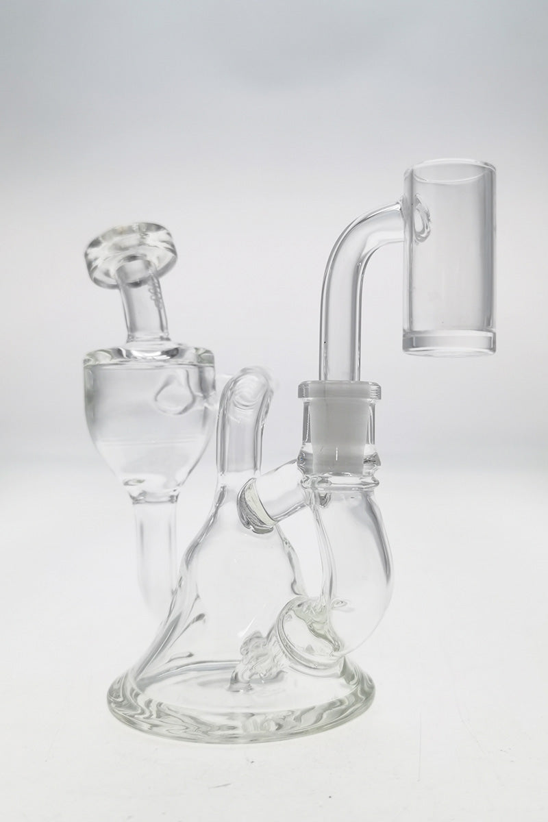 TAG 4.5" Mini Inline Recycler Dab Rig with 10MM Female Joint - Clear Glass - Front View