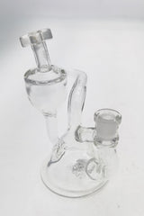 TAG 4.5" Mini Inline Recycler Dab Rig with 10MM Female Joint - Angled Side View
