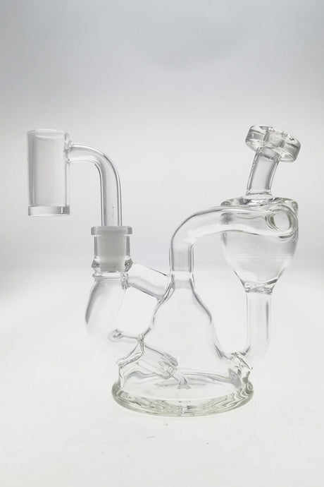 Thick Ass Glass Mini Inline Recycler Dab Rig, 4.5", 10MM Female Joint - Clear Glass - Front View