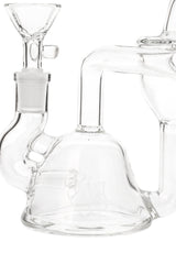 TAG 4.5" Mini Inline Recycler Dab Rig with 10MM Female Joint - Clear Glass Side View