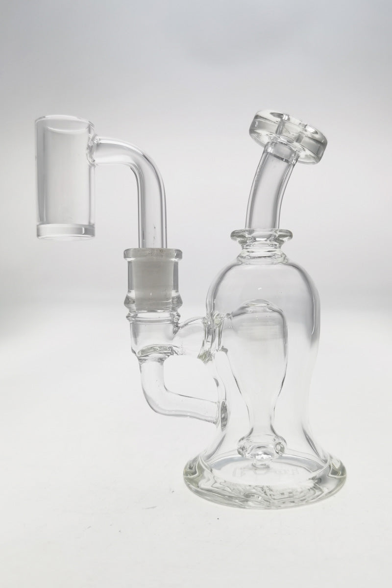 TAG 5" 6 Hole UFO Micro Ball Rig with Bellow Base, 10MM Female Joint, Clear Glass