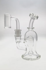 TAG 5" 6 Hole UFO Micro Ball Rig with Bellow Base, 10MM Female Joint, Clear Glass