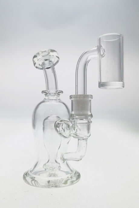 Thick Ass Glass 5" UFO 6-Hole Dab Rig with Bellow Base, 10MM Female Joint, Clear Side View