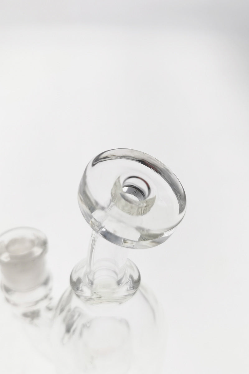 TAG 5" UFO Micro Ball Rig with Bellow Base, 10MM Female Joint, Clear Glass, Side View