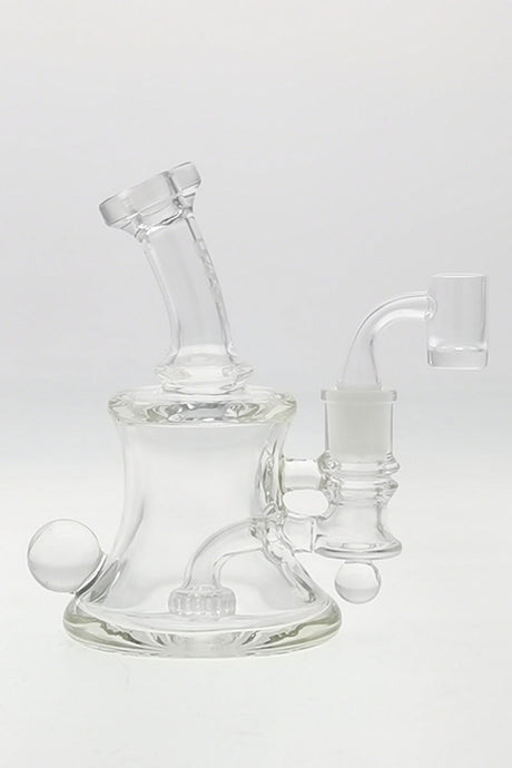 TAG 5" Super Slit UFO Banger Hanger 60x5MM with Showerhead Percolator, 14MM Female Joint, Front View
