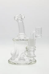 TAG 5" Super Slit UFO Banger Hanger Dab Rig with Showerhead Percolator, 14MM Female Joint - Side View