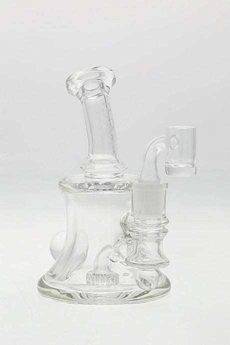 TAG 5" Super Slit UFO Banger Hanger Dab Rig with Showerhead Percolator, 14MM Female Joint - Side View