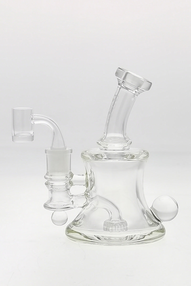 TAG 5" Super Slit UFO Banger Hanger, 60x5MM with 14MM Female joint, clear borosilicate glass, front view