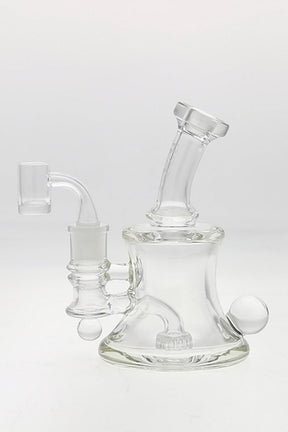 TAG 5" Super Slit UFO Banger Hanger, 60x5MM with 14MM Female joint, clear borosilicate glass, front view