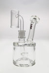 TAG 5.5" Super Slit Froth Puck Rig with Showerhead Percolator and Clear Glass, Front View