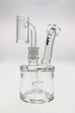 TAG 5.5" Super Slit Froth Puck Rig, clear borosilicate glass with showerhead percolator, front view
