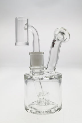 TAG 5.5" Super Slit Froth Puck Rig with Showerhead Percolator, 65x5MM Clear Borosilicate Glass, Front View