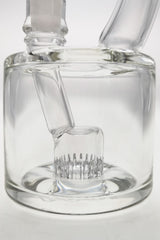 TAG 5.5" Super Slit Froth Puck Rig close-up showing clear borosilicate glass and slitted percolator