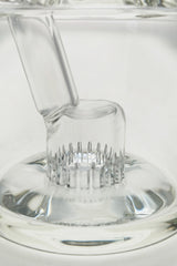 Close-up TAG 5.5" Super Slit Froth Puck Rig with clear borosilicate glass and showerhead percolator